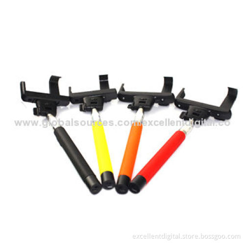 Extendible Monopods for Cellphones with Built-in Bluetooth Shutter, 5 Colors Available